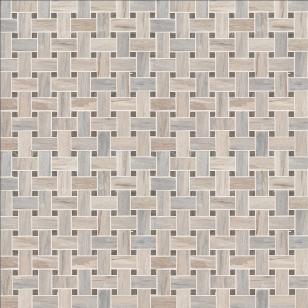 Angora Basketweave Polished Mosaic Wall Tile