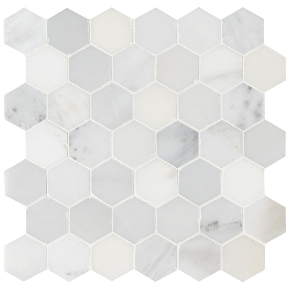 Arabescato Carrara 2X2 Hexagon Honed Mosaic-3