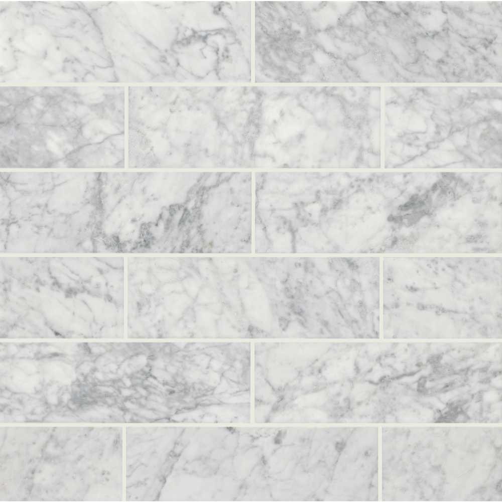 Arabescato Carrara 4X12 Honed Marble Subway Tile