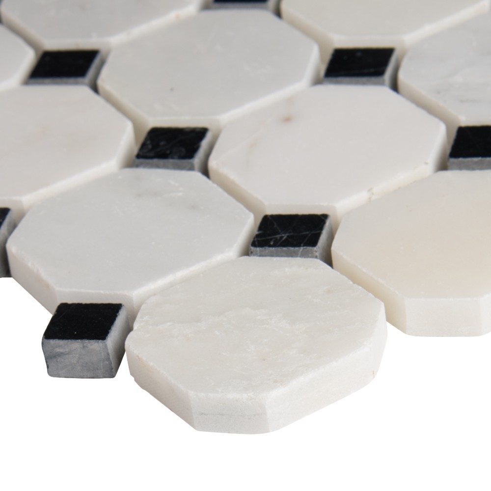 Arabescato Carrara Octagon 2X2 Polished Mosaic Tile