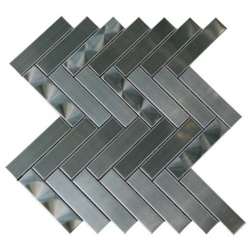Arrowhead 1X4 3D Brushed Herringbone Mosaic