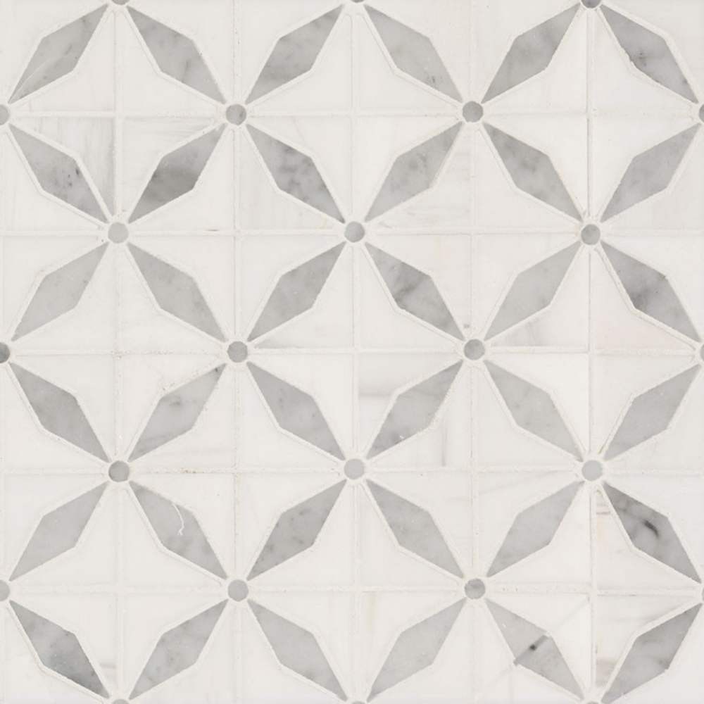 Bianco Starlite Polished Pattern Marble Tile