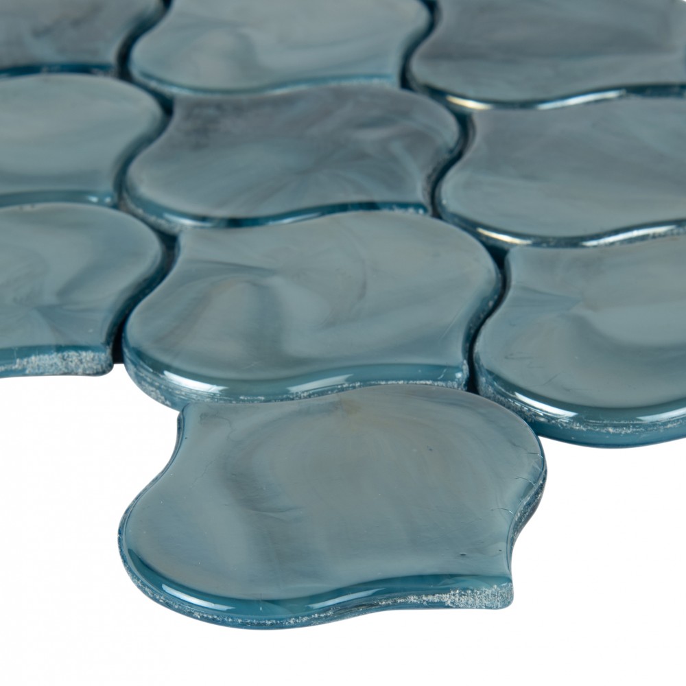 Blue Shimmer Arabesque 8mm Glossy Glass Mosaic Tile-3