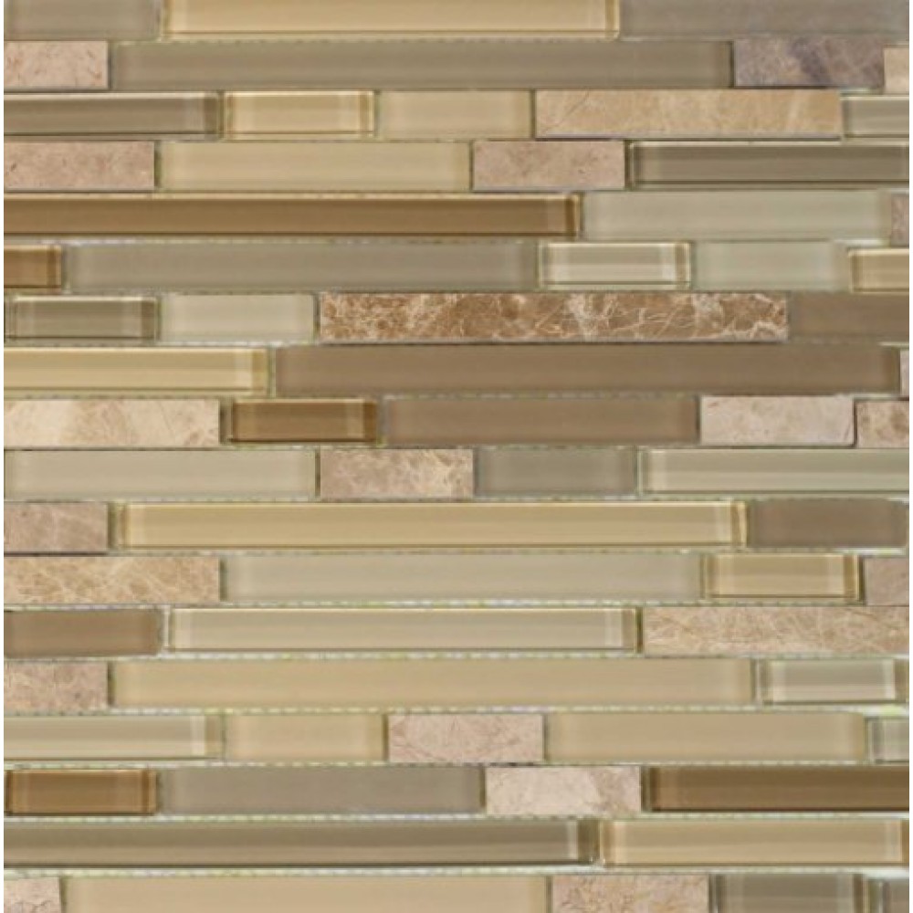 Brown Staccato 12x12 Glass Mix Blend Mosaic