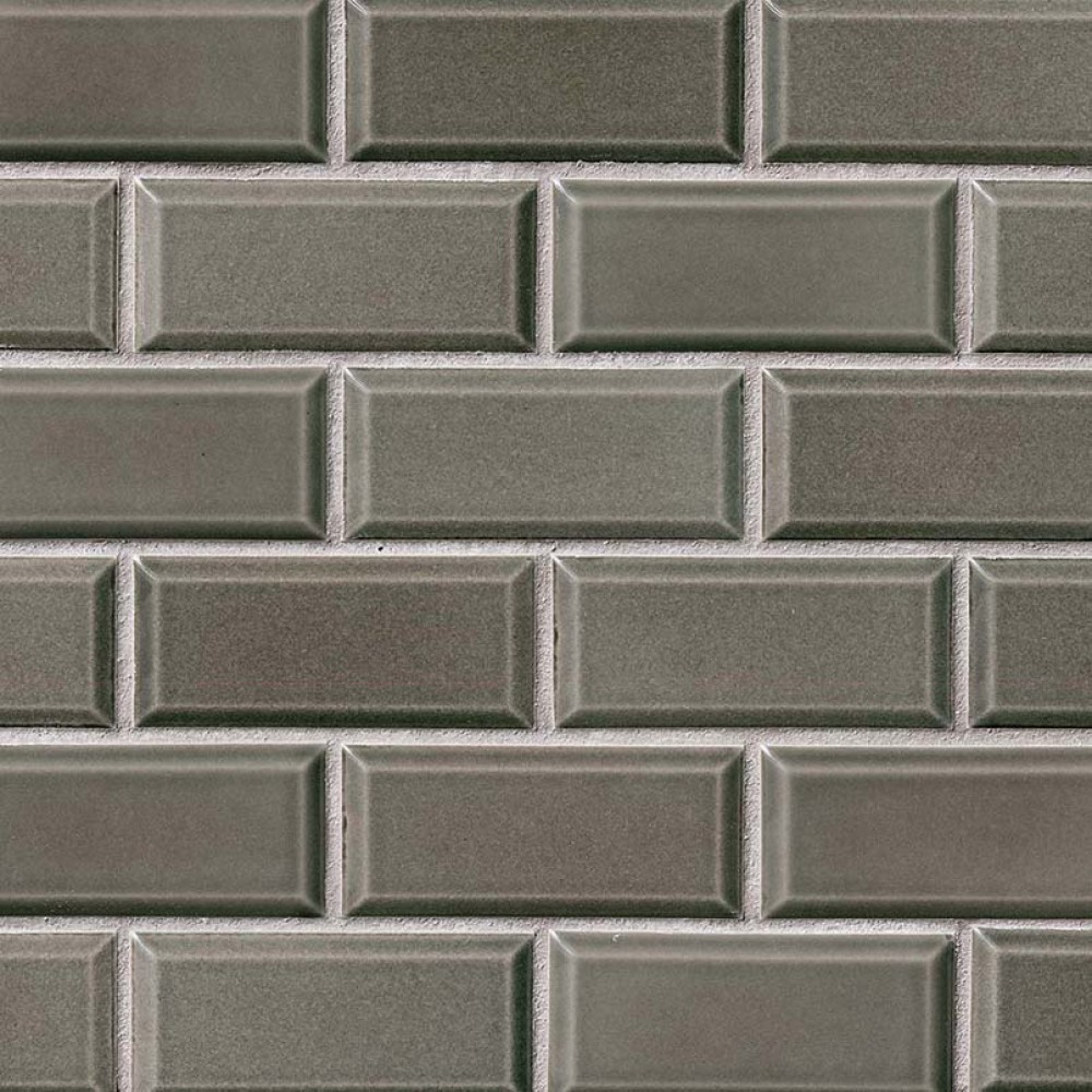 Charcoal 2x4 Bevel Glossy Subway Ceramic Tile