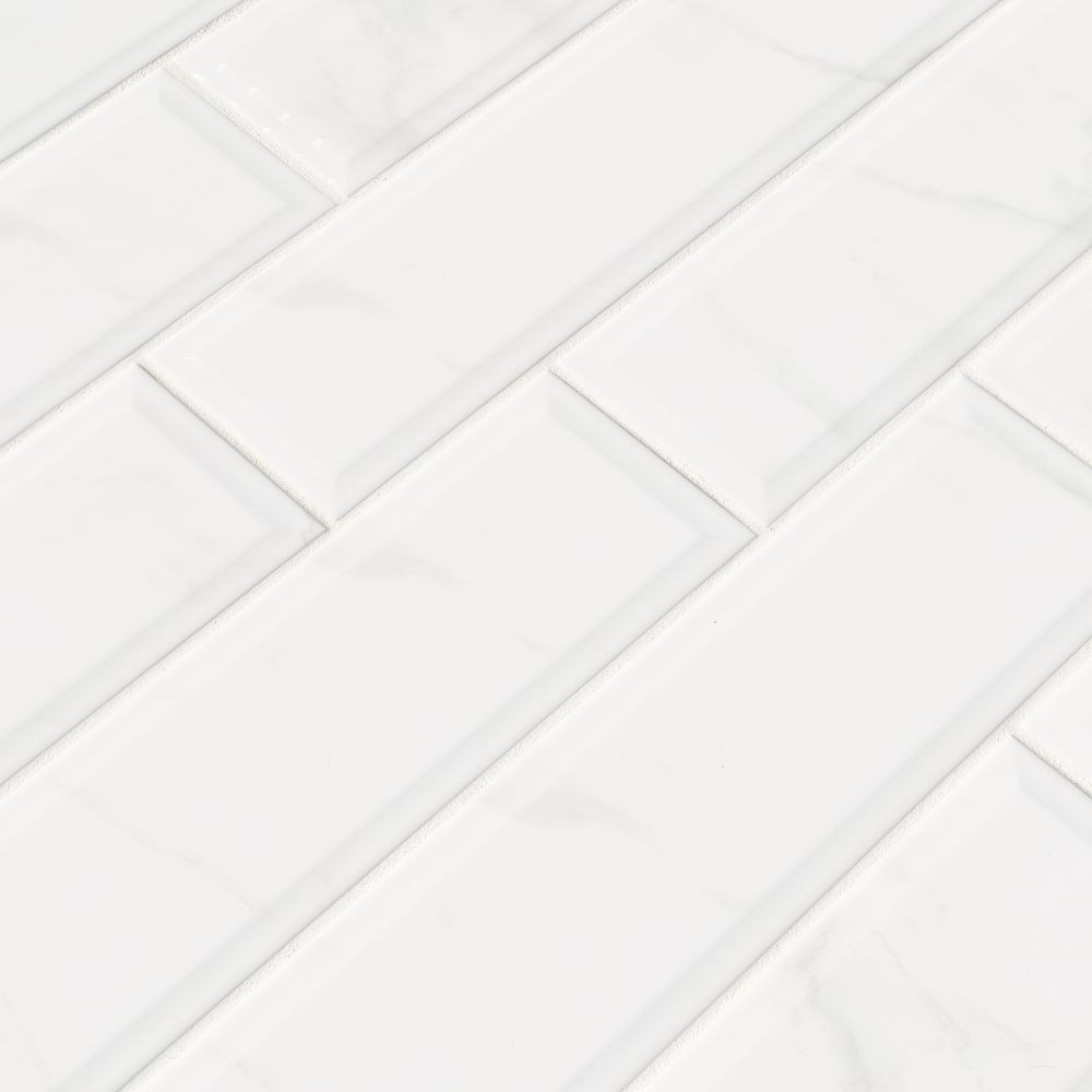Classique White Carrara 4X16 Glossy Beveled