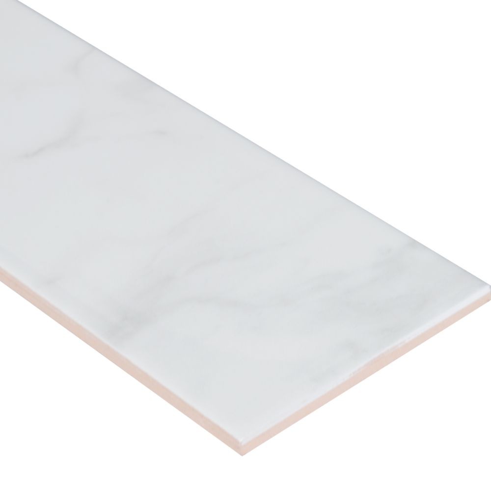 Classique White Carrara 4X16 Mix Finish Subway Tile