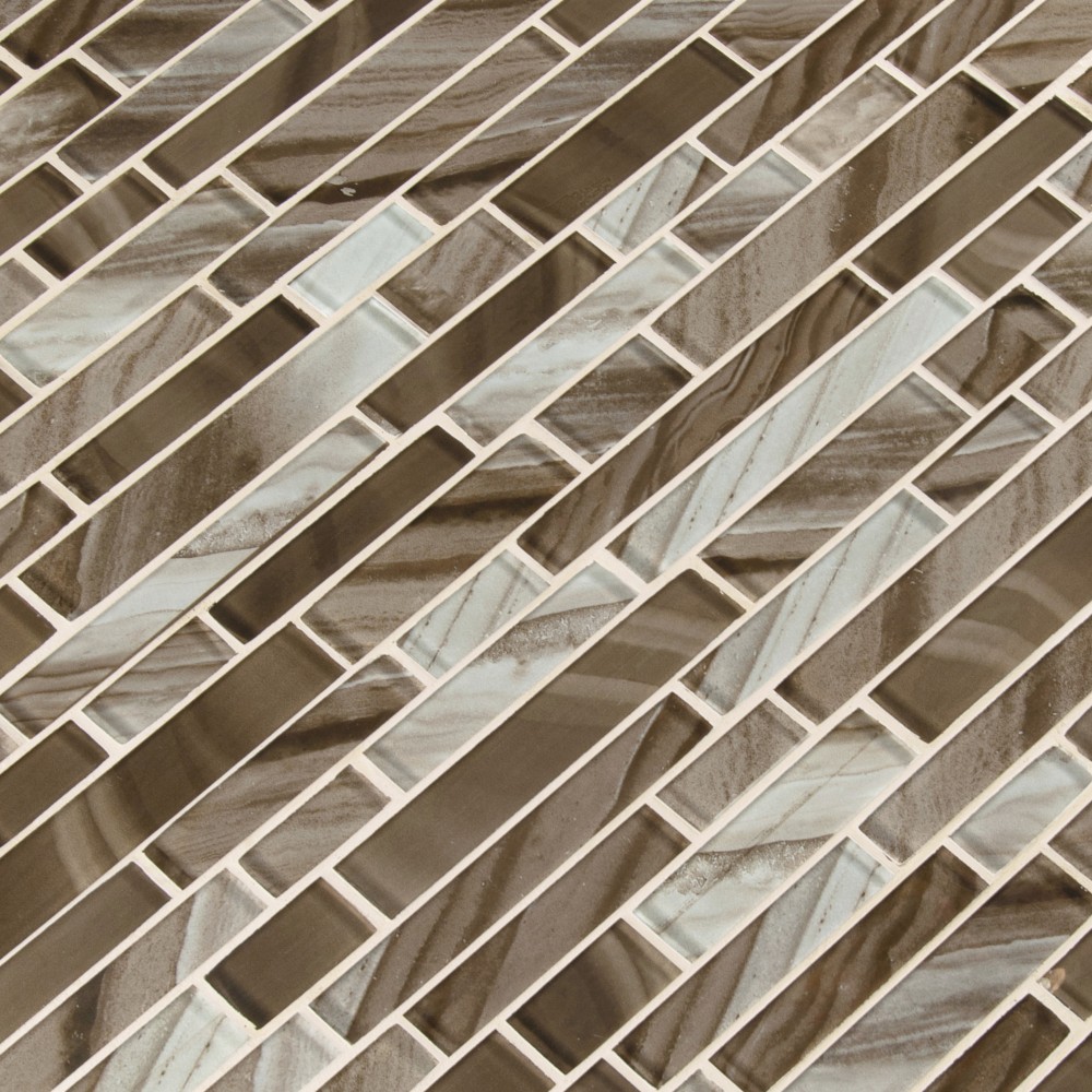 Coco Swirl Interlocking 12X12 Polished Glass Mosaic Tile-2
