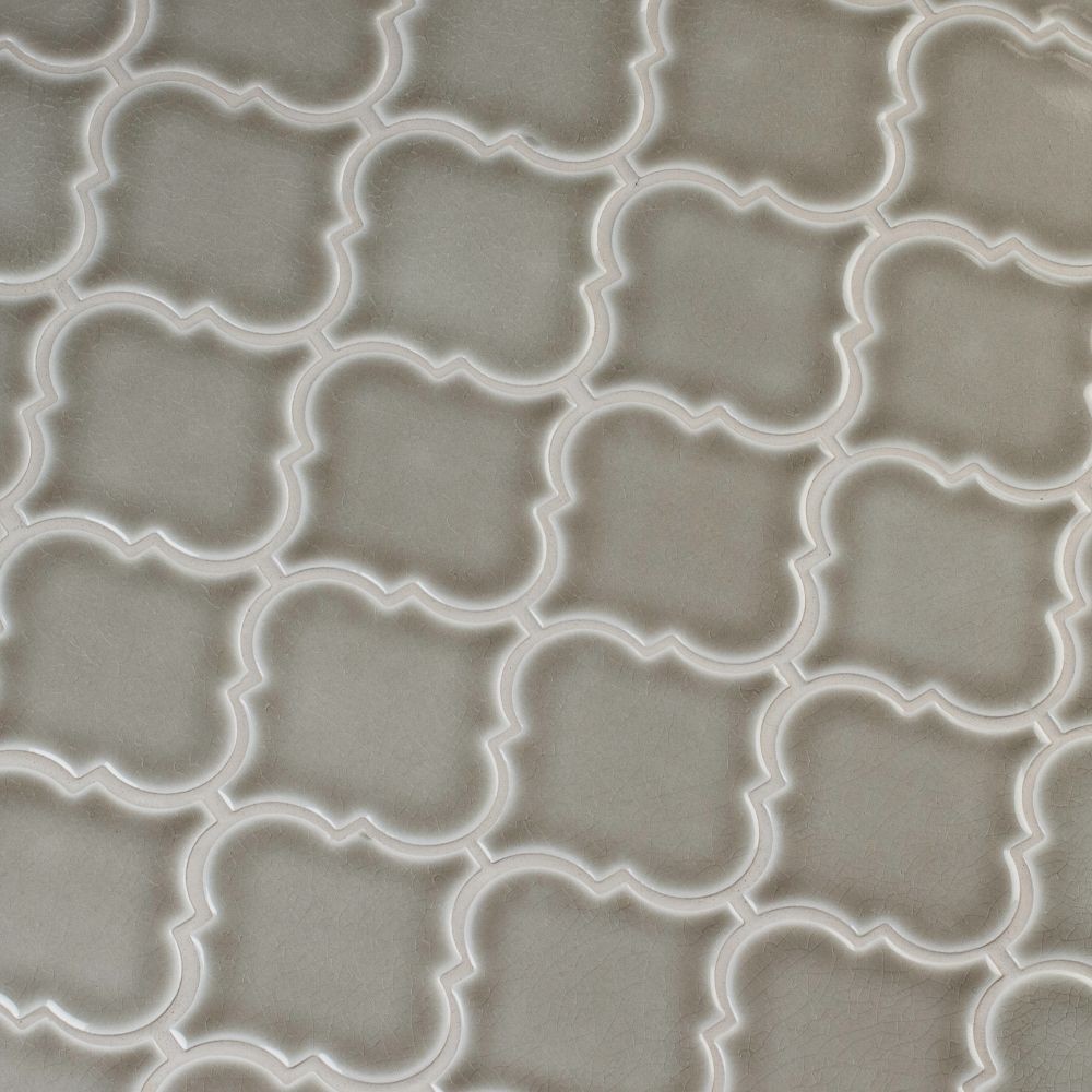 Dove Gray Arabesque Ceramic 8mm Tile