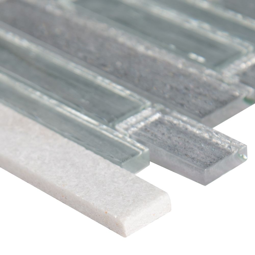 Evita Ice Interlocking 8mm Glass Wall Tile