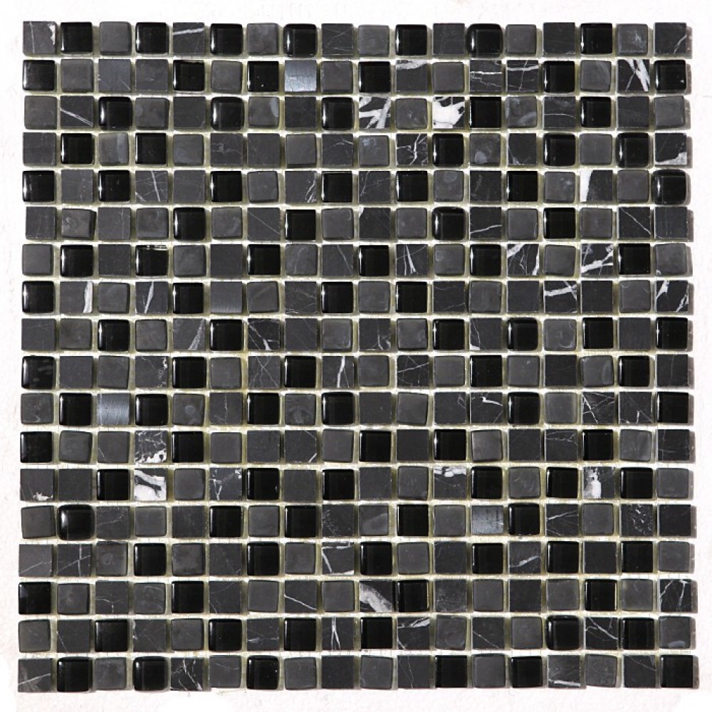 China Black 5/8x5/8 Steel Blend Mosaic