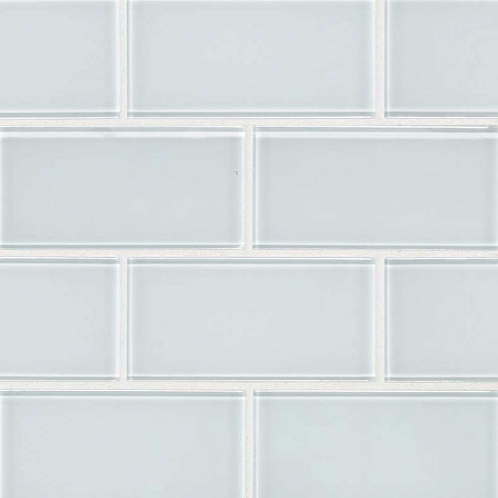 Ice White 3X6 Glass Subway Tile