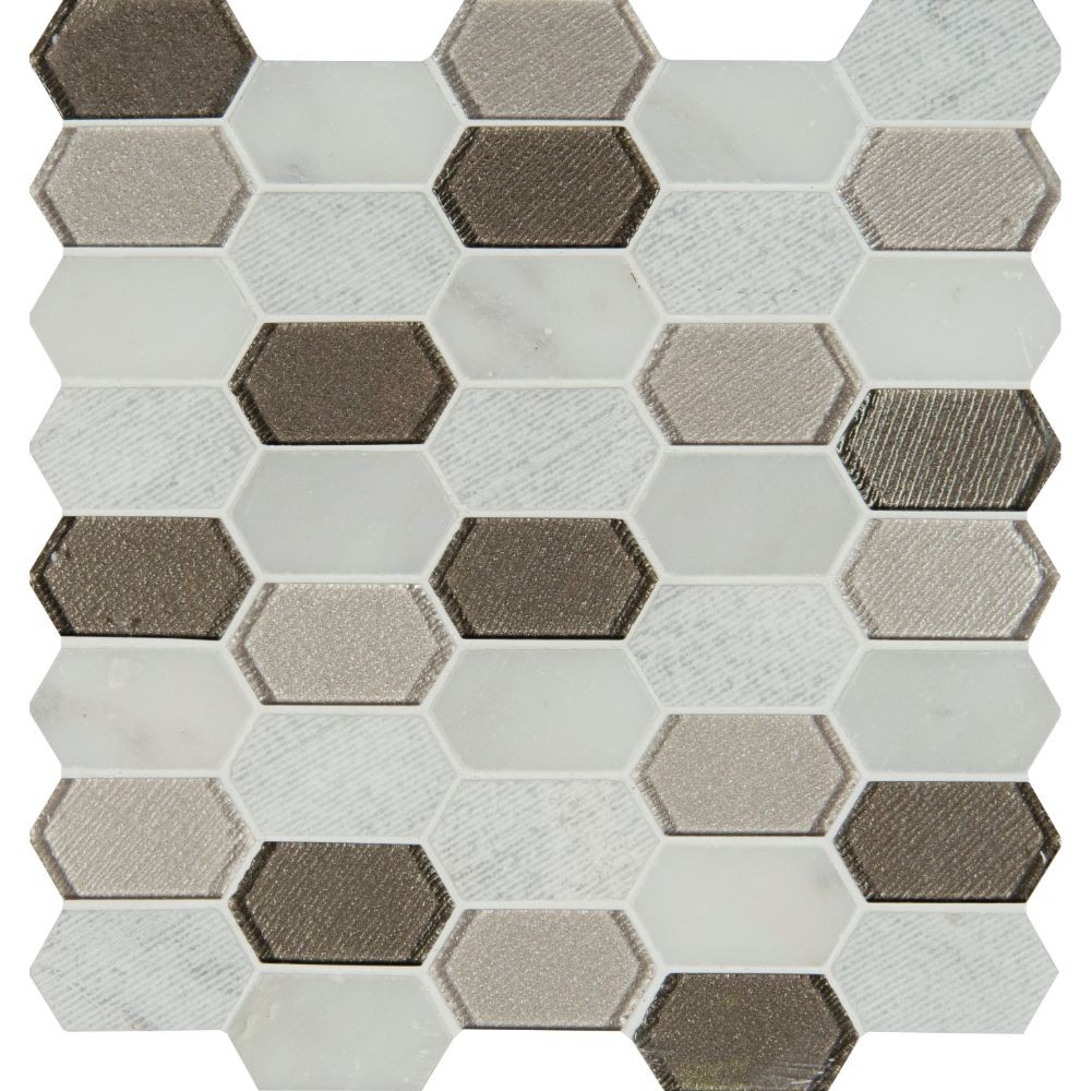 Inessa Blanco Picket Pattern 8mm Glass Wall Tile