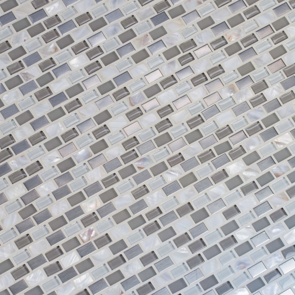 Keshi Blend Mini Brick Pattern Metal Mosaic