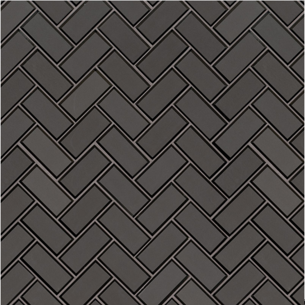 Metallic Gray 2x4x8 Herringbone Mosaic TIle