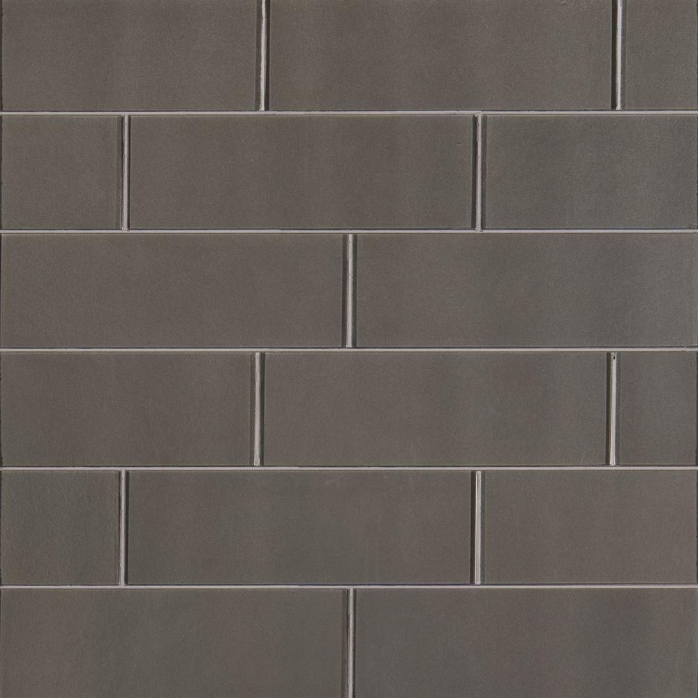 Metallic Gray 4x12 Glossy Subway Tile