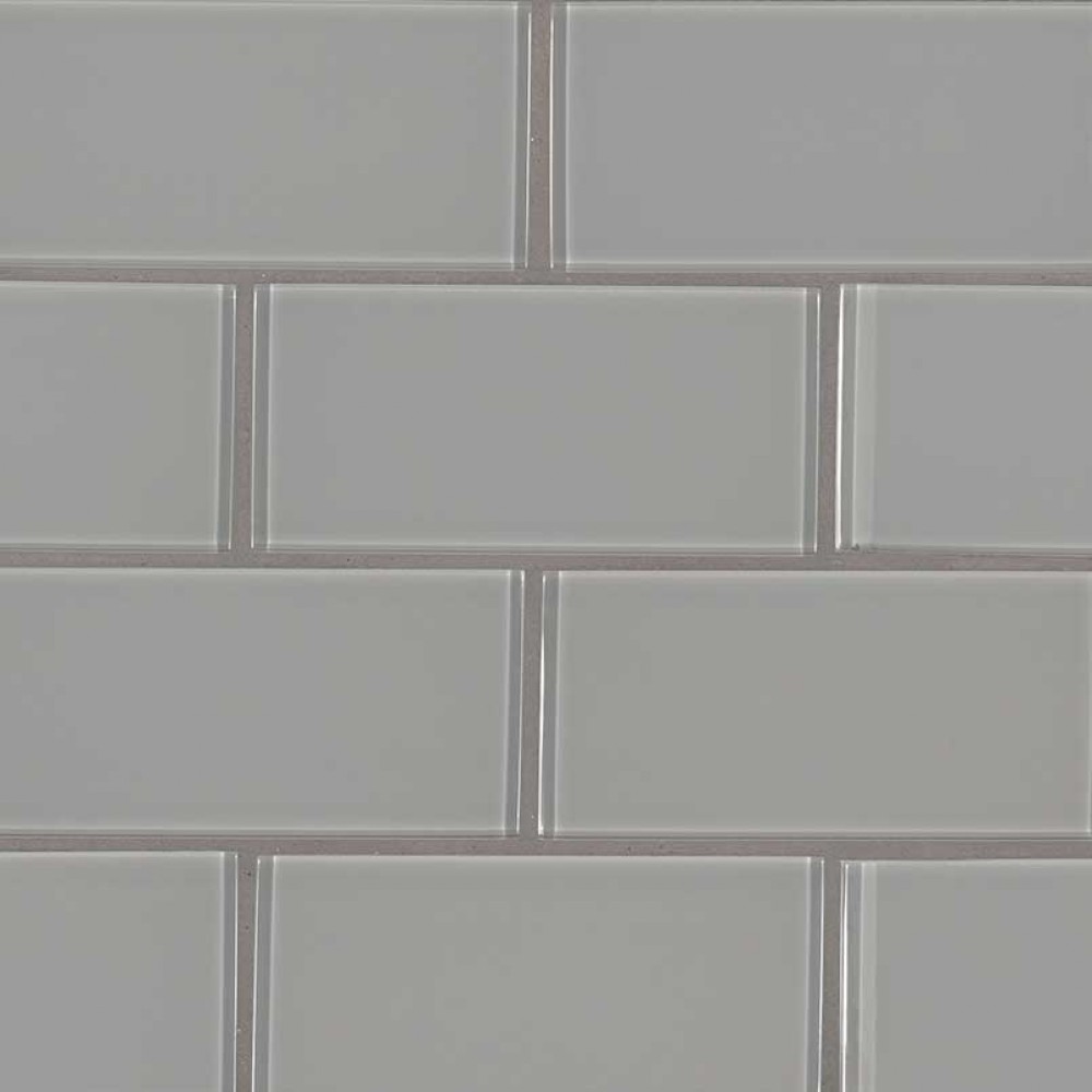 Oyster Gray 3X6 Glass Subway Tile
