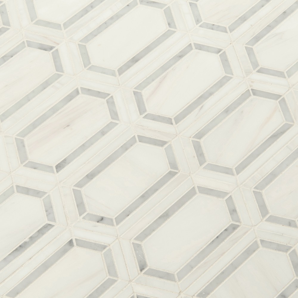Pavilion Picket 12X12 Hexagon Polished Marble Mosaic Tile-2