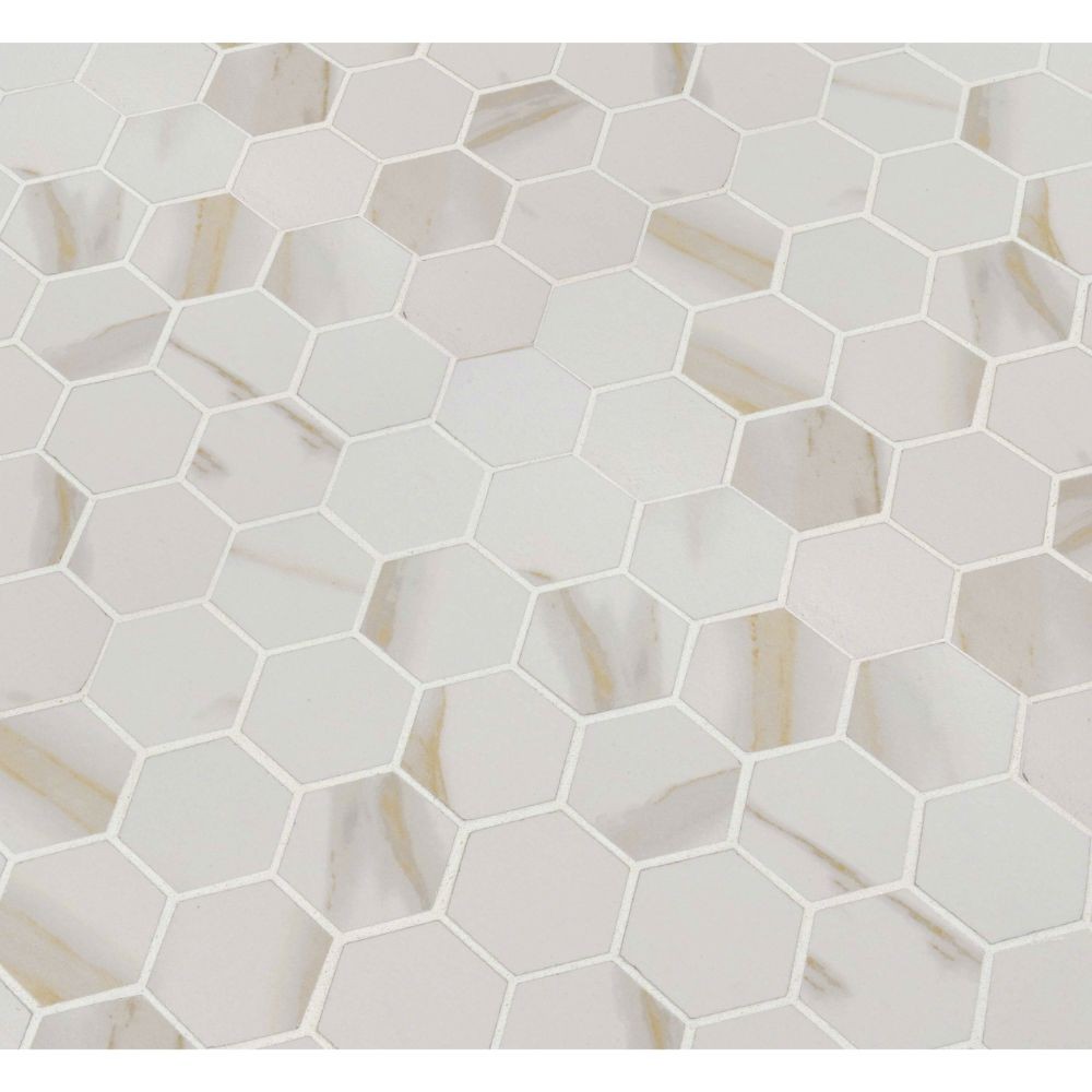 Pietra Calacatta 2x2 Hexagon Matte Mosaic