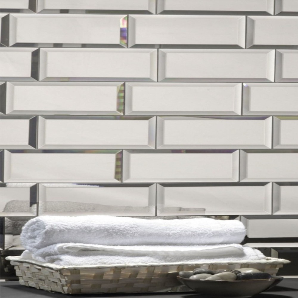 Reflections Silver 3X12 Polished Glass Tile