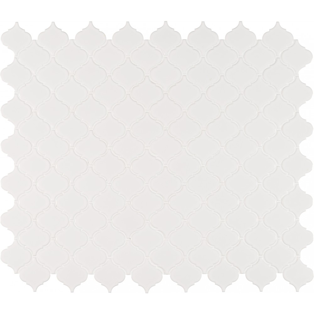 Retro Bianco Arabesque 6mm Matte Porcelain Mosaic Tile-1