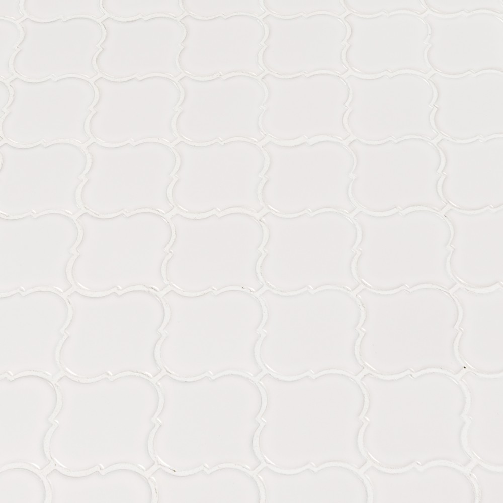 Retro Bianco Arabesque 6mm Matte Porcelain Mosaic Tile-2