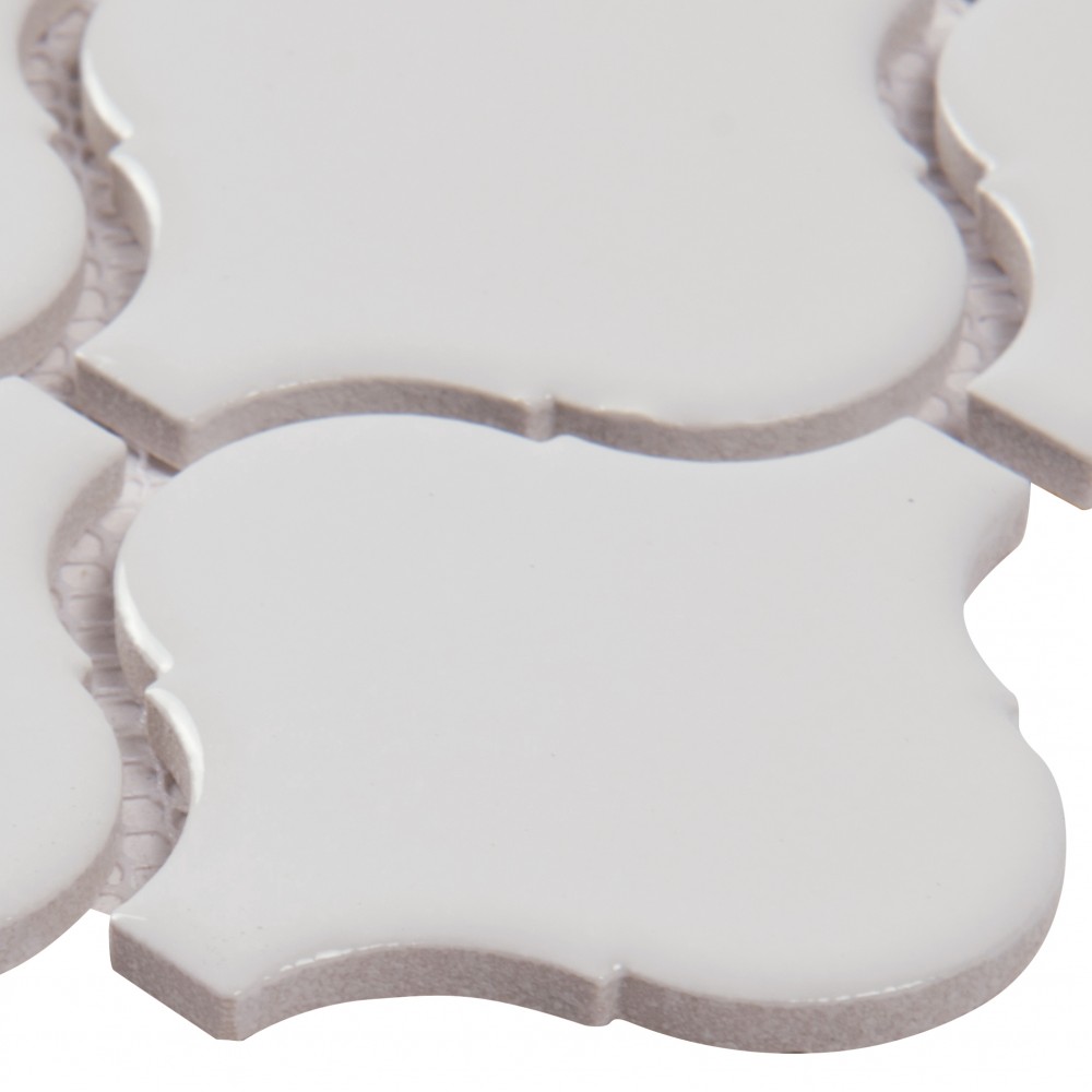 Retro Bianco Arabesque 6mm Matte Porcelain Mosaic Tile-3
