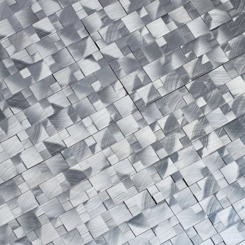 Silver Aluminum Metal 3D Pattern Mosaic