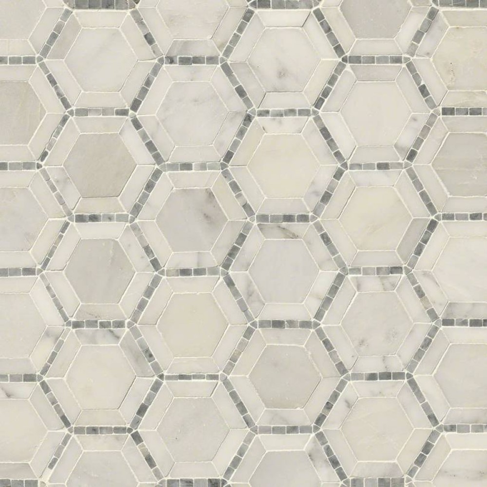 Telaio White 2X2 Hexagon Honed Mosaic