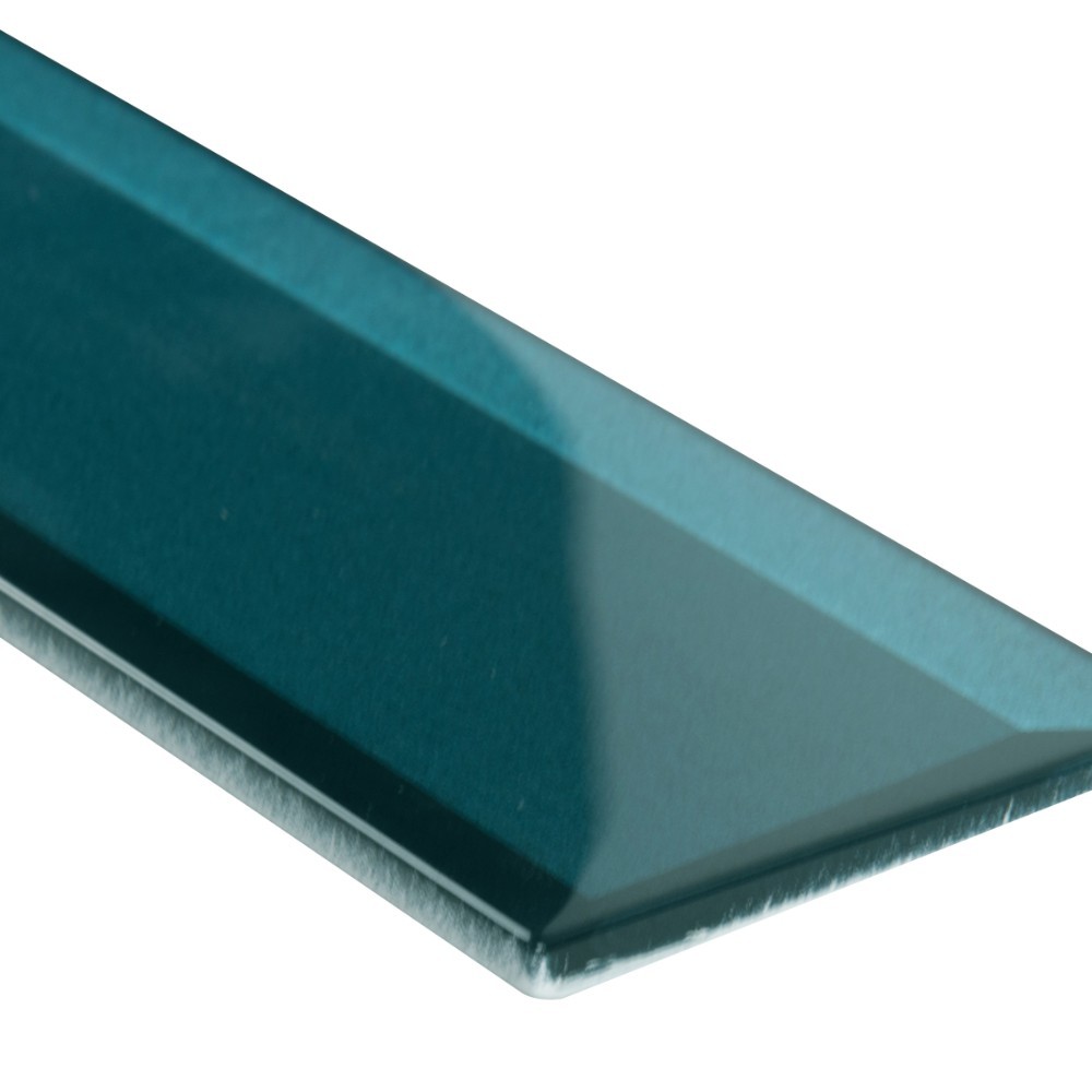 Verde Azul 2.5x8 Beveled Glass Subway Tile 
