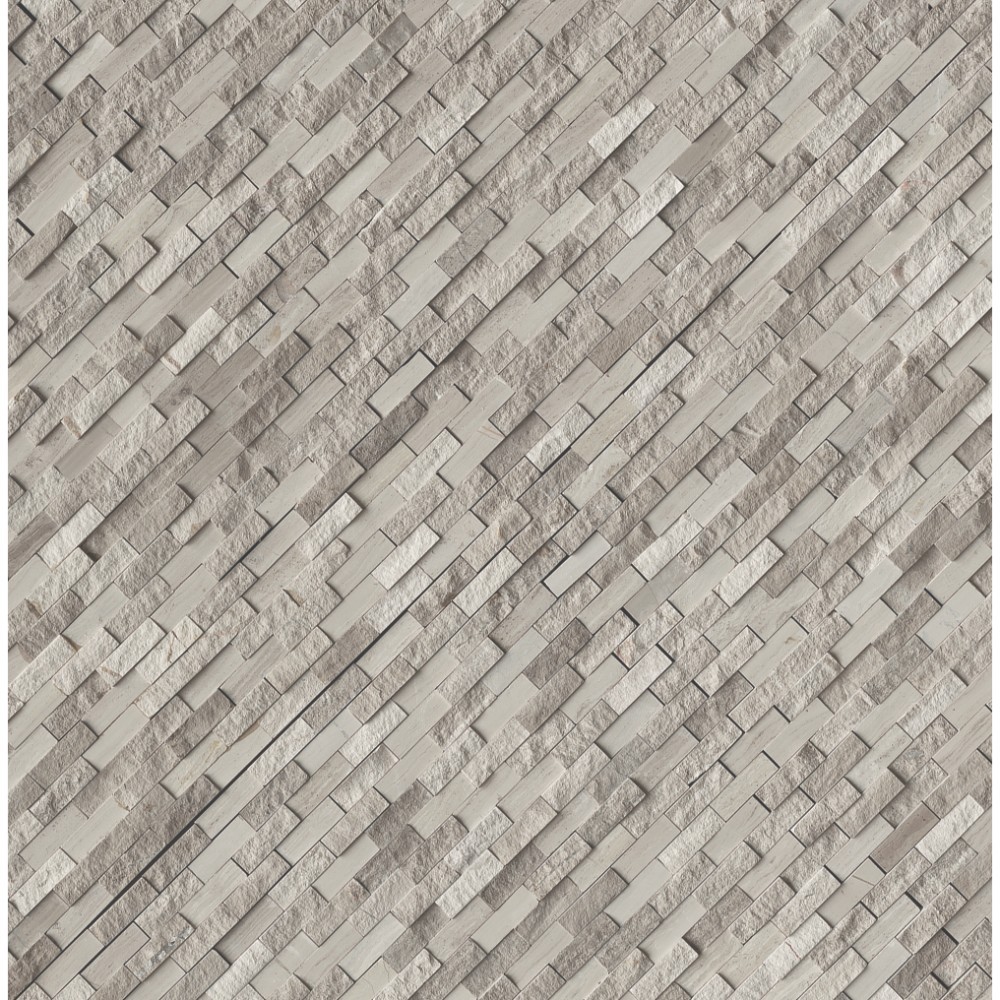 White Oak Splitface Interlocking Pattern Mosaic