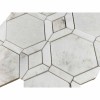 Bianco Oro 4x4 Gem Shaped Polished Marble Mosaic