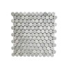 Carrara White 1X1 Penny Round Honed Marble Mosaic