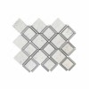 Carrara White With Bardiglio Grey Polished Rhomboid Marble Mosaic