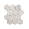 Carrara White 4X4 Hexagon Honed Marble Mosaic