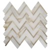 Calacatta White With Gold Metal 12X12 Zigzag Pattern Marble Mosaic