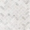 Carrara White 1X2 Herringbone Honed Mosaic