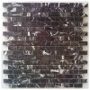 China Black Brick Pattern Interlocking Polished Marble Mosaic