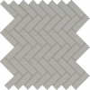 Domino Gray Glossy Herringbone Mosaic