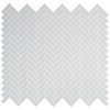 Gray Herringbone 13.75X13.75 6mm Glossy Porcelain Mosaic Tile-1