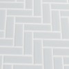 Gray Herringbone 13.75X13.75 6mm Glossy Porcelain Mosaic Tile-2