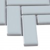 Gray Herringbone 13.75X13.75 6mm Glossy Porcelain Mosaic Tile-3