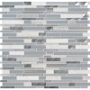 Harlow Interlocking 8mm Gray Glass Wall Tile