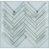 White Cloud Herringbone Interlocking 12X12 Honed Marble Mosaic Tile