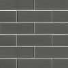Metallic Gray 4x12 Glossy Glass Subway Tile