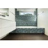 Midnight Blue Ombre' Chevron 11.34X10.24 Glass Mosaic Tile-2