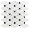 Octave Carrara White With Black Dot Elongated Polished Mosaic