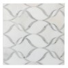 Waterjet Lux Thassos White Carrara 14X17 Polished Mosaic 