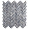 Shimmering Silver Herringbone 12X12 8mm Glossy Glass Mosaic Tile-1