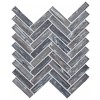 Shimmering Silver Herringbone 12X12 8mm Glossy Glass Mosaic Tile